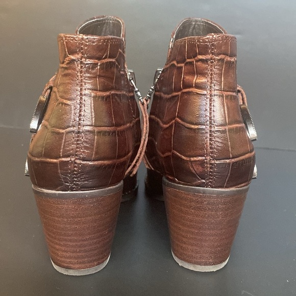 Anthropologie x Sam Edelman Windsor Ankle Western Bootie Chocolate Brown Sz 6 - Picture 5 of 8